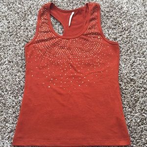 Orange sparkly tank